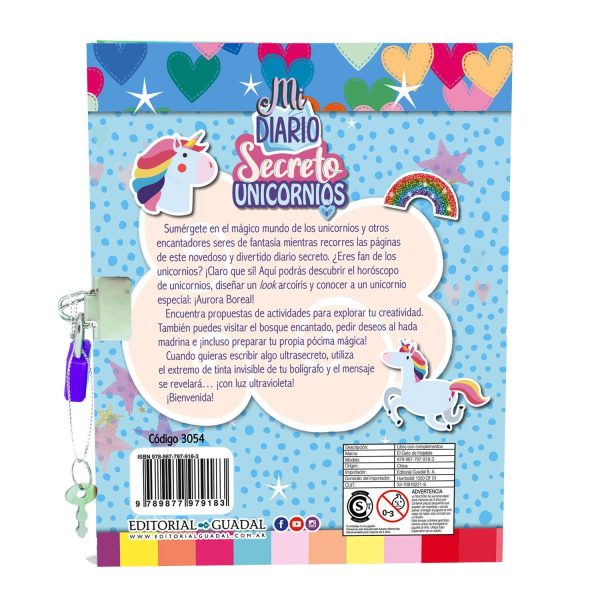 Libro de actividades mi diario secreto de unicornios para niños